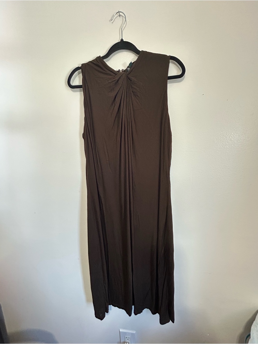 Ralph Lauren Twist-Back Brown Midi Dress